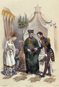 Chińczycy odwiedzający zagraniczne wojsko; ilustracja dla Chin, w „Dwunastu narodach” autorstwa ME Fouinet autorstwa French School
