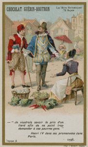 Karta handlowa Chocolat Guerin-Boutron, seria Historyczne słowa autorstwa French School
