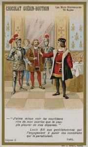 Karta handlowa Chocolat Guerin-Boutron, seria Historyczne słowa autorstwa French School
