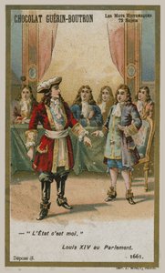 Karta handlowa Chocolat Guerin-Boutron, seria Historyczne słowa autorstwa French School