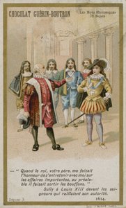 Karta handlowa Chocolat Guerin-Boutron, seria Historyczne słowa autorstwa French School
