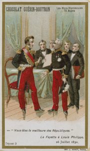 Karta handlowa Chocolat Guerin-Boutron, seria Historyczne słowa autorstwa French School