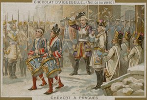 Karta handlowa Chocolaterie dAiguebelle z wizerunkiem Francois de Chevert autorstwa French School