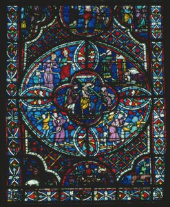 Chrystus niosący krzyż, fragment ostrołukowego okna przedstawiający Sąd Ostateczny (zob. 222515) autorstwa French School