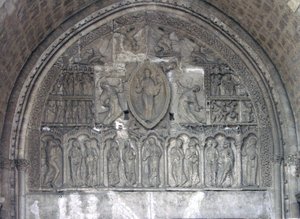 Chrystus z dwoma aniołami i scenami z życia św. Etienne, od drzwi północnych autorstwa French School