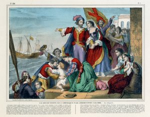 Krzysztof Kolumb wyrusza do Nowego Świata, Imagerie Pellerin, Epincal, c.1860 autorstwa French School
