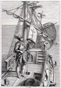 Krzysztof Kolumb na przyczepie, chory. „”Odkrycie de la Terre””Jules Verne, wyd. Hetzel, b.d. 19. autorstwa French School