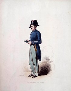 Mundur sierżanta miejskiego członka sił policyjnych monarchii lipcowej (1830-1848) XIX w. autorstwa French School