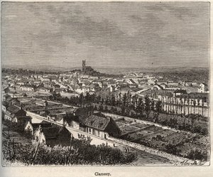 Clamecy - Nievre - Burgundia - rycina w „La France illustree: geografia, historia, administracja statystyczna” autorstwa V.A. Słodowo-Brązowy. 1884 autorstwa French School