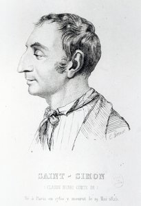 Claude Henri de Rouvroy, hrabia Saint-Simon, ryty przez Perrota (XIX wiek) autorstwa French School