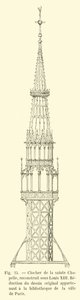 Dzwonnica Sainte Chapelle, przebudowana za Ludwika XIII, Redukcja oryginalnego rysunku należącego do biblioteki miasta Paryża autorstwa French School