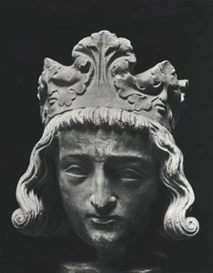 Clovis II (ok. 634–657), merowingowsko-francuski król Neustrii i Burgundii (639–657), z opactwa Saint-Denis, oryginał z XIII wieku (odlew gipsowy) autorstwa French School