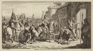 Clovis I, król Franków, wkraczający do Tuluzy po pokonaniu Wizygotów, 508 autorstwa French School