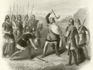 Clovis i jego zbuntowany żołnierz, 487 autorstwa French School