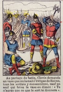 Clovis and the Soissons Vase - Obraz Epinal z XIX wieku autorstwa French School
