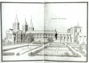 Opactwo Cluny, z Atlasu Wielkiego, t.2 (wc na papierze) autorstwa French School