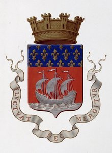 Herb miasta Paryża: Cesarstwo (Napoleon III) - decyzja prefekta z dnia 24 listopada 1853 r. - w „Armorial National de France”, autorstwa H. Traversiera, Paryż autorstwa French School