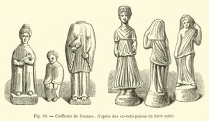 Fryzury damskie, od pogańskich byłych wotów w terakoty autorstwa French School