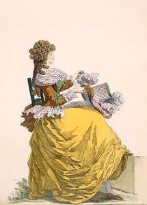 Colinette, tablica nr 315 z Galeries des Modes et Costumes Francais, ok. 1778-87 99:odzież; strój tradycyjny; strój tradycyjny; moda; ilustracja; c18th; modny; zamknij autorstwa French School