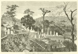 Collines funeraires a Nagasaki (grawerowanie) autorstwa French School