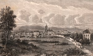 Colmar - Haut-Rhin, w Alzacji - rycina w „La France illustrée: geography, history, statistic management” autorstwa V.A. Malt-Browna. 1884 autorstwa French School
