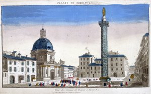Widok kolumnowy Trajana (kolumna Trajane) (Colonna Traiana) w Rzymie - grawer autorstwa French School