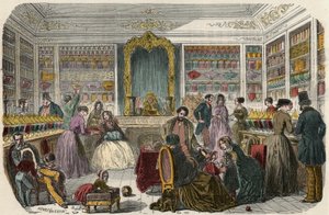 Cukiernia w Paryżu w XIX wieku - Grawerowanie w „Tableau-de-Paris” autorstwa Edmonda Texiera 1852 autorstwa French School