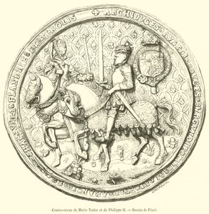 Kontrpieczęć Marii Tudor i Filipa II (rycina) autorstwa French School