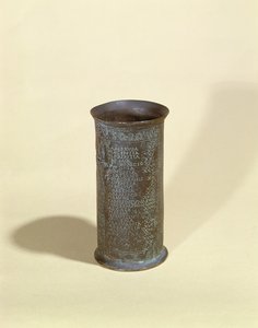 Kopia małego kielicha z trasą rzymskiej poczty, znaleziona w Aquae Apollinaris pod Rzymem (metal) autorstwa French School