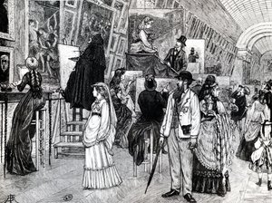 Kopiści w Wielkiej Galerii Luwru, ok.1880 autorstwa French School