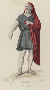 Corneille, Horace, Act III, Sc VI (kolorowy grawerunek) autorstwa French School