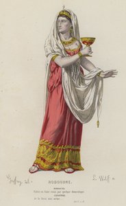 Corneille, Rodogune, akt V, Sc IV (kolorowy grawerunek) autorstwa French School