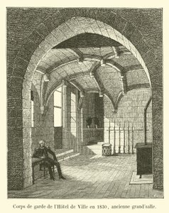 Odwach ratuszowy w 1830 r., dawna sala wielka autorstwa French School