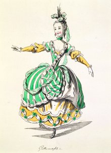 Projekt kostiumu dla Phrygienne w Dardanus, libretto Leclerca de Labruere, skomponowane przez Jean-Philippe Rameau (1683-1764) faksymile A. Guillaumota Filsa (kolorystyka) autorstwa French School