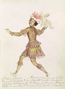 Projekt kostiumu dla rybaka koralowców do Wesela Tetydy i Peleusa Francesco Cavalli (1602-76) 1654 (wc na welinie) autorstwa French School