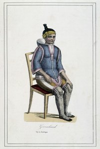 Costume du Greenland – w „Albumie podróży, ludy ziemi” księdza Paula Jouhanneauda, ​​Librairie des Bons Livres, Limoges autorstwa French School