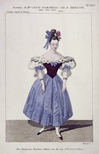 Kostium dla Madame Cinti Damoreau w roli Zerliny w Don Giovanni, grawerowane przez Maleuvre, wydrukowane przez Hautecoeur-Martinet autorstwa French School