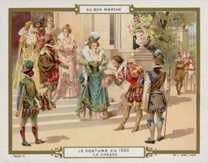 Kostium 1500 - polowanie (chromolitho) autorstwa French School