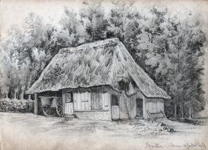 Domek we Francji. (rysunek autorstwa French School