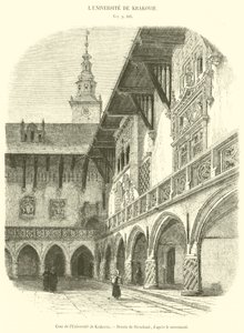 Dziedziniec Uniwersytetu Krakowskiego (grafika) autorstwa French School