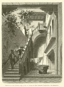 Dziedziniec casa Goldoni (grafika) autorstwa French School