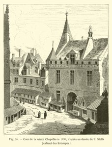 Dziedziniec Sainte Chapelle w 1630 r., wg rysunku F. Stelli, Cabinet des Estampes autorstwa French School