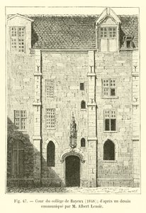 dziedziniec kolegium w Bayeux, 1848; z rysunku przekazanego przez M Alberta Lenoira autorstwa French School
