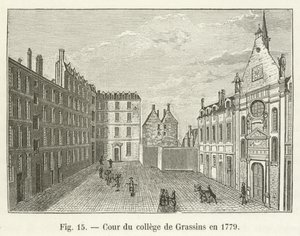 Dziedziniec kolegium w Grassins w 1779 r. autorstwa French School