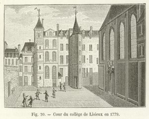 Dziedziniec kolegium w Lisieux w 1779 r. autorstwa French School