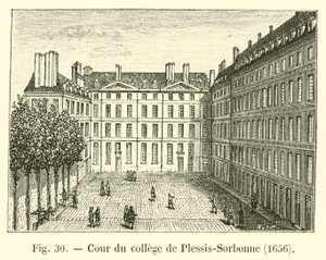 Dziedziniec kolegium Plessis-Sorbonne, 1656 autorstwa French School