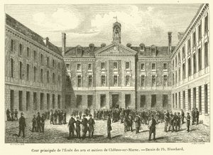 Dziedziniec główny Szkoły Sztuk Pięknych i Rzemiosła Chalons-sur-Marne (grafika) autorstwa French School