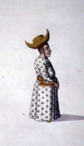 Krasnolud nadworny, okres osmański, 3. ćw. XVIII w. (akwarela na papierze) autorstwa French School