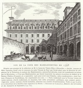 Dziedziniec klasztoru Madelonnettes, Paryż, 1793 autorstwa French School