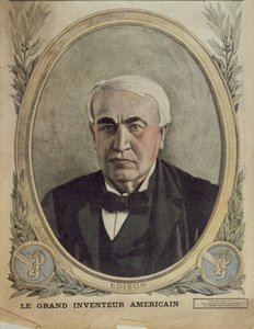 Ilustracja na okładce Le Petit Journal przedstawiająca Thomasa Alvę Edisona, 1917 autorstwa French School